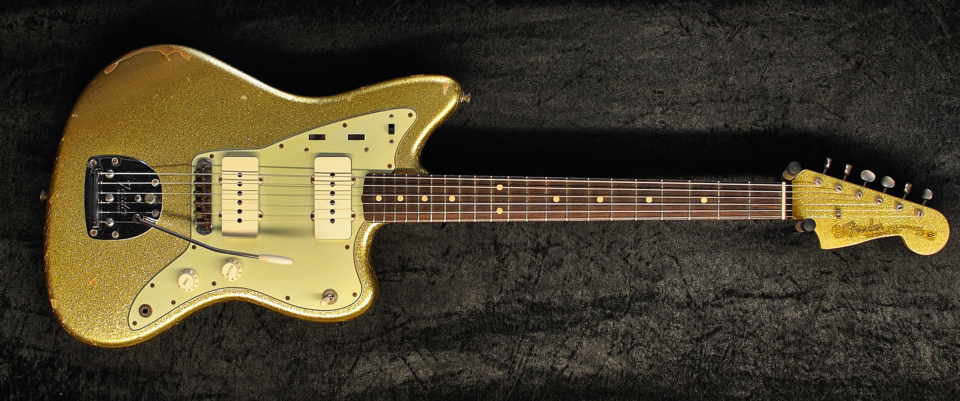 Fender Custom Shop Jazzmaster Heavy Relic 2013 Gold Sparkle Guitar For