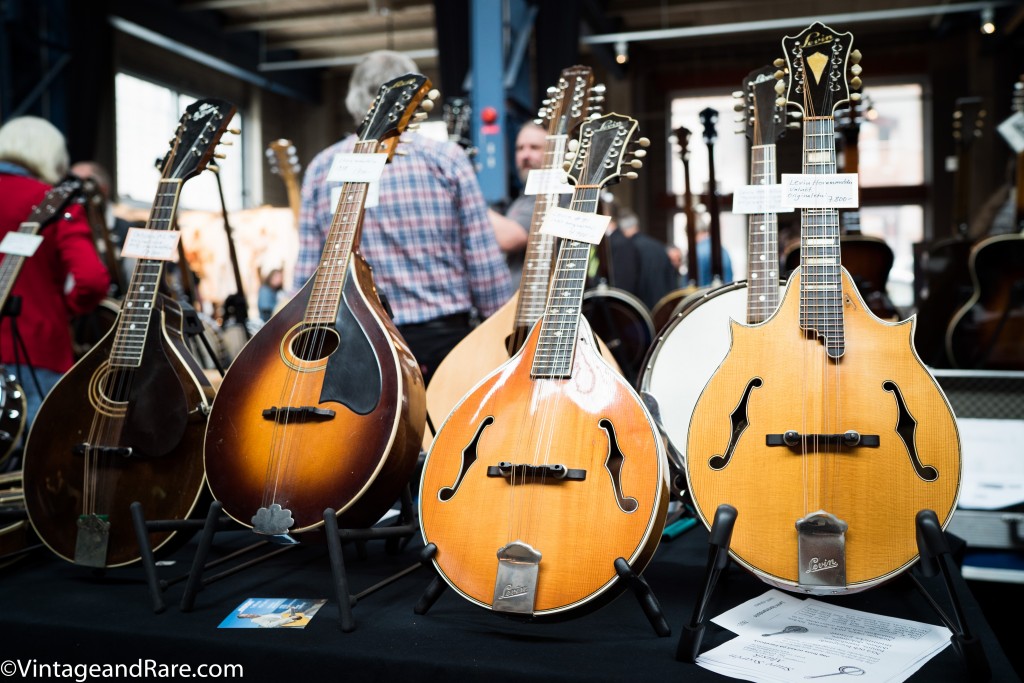 Vintage Levin mandolins on display