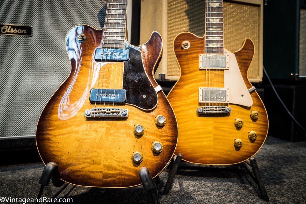 A pair of Johan Gustavsson Guitars at Olsson Amps booth