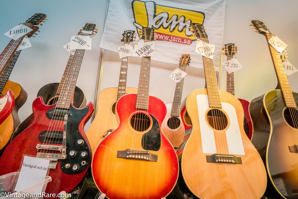 Acoustic guitars on display from Jam Guitars