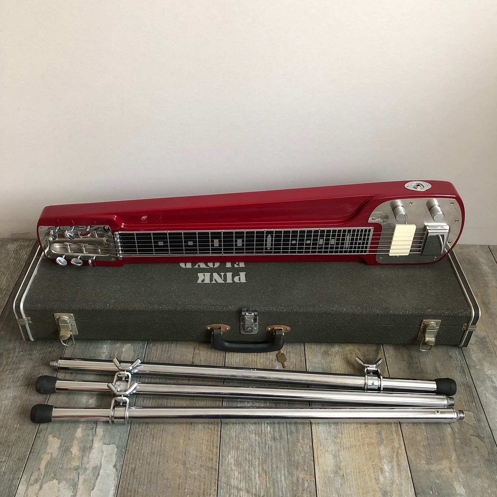 Rare Jedson Lap Steel David Gilmour Pink Floyd Specification Lap Steel 1970 Red Guitar