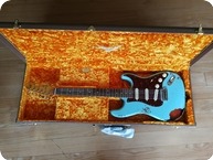 Fender-2018 Fender Custom Shop 62 Heavy Relic Stratocaster Daphne Blue Over Sunbust - Handwound Pick-Up-2018
