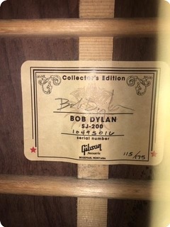 Gibson Autographed Bob Dylan Collectors Sj 200  2015 Sunburst