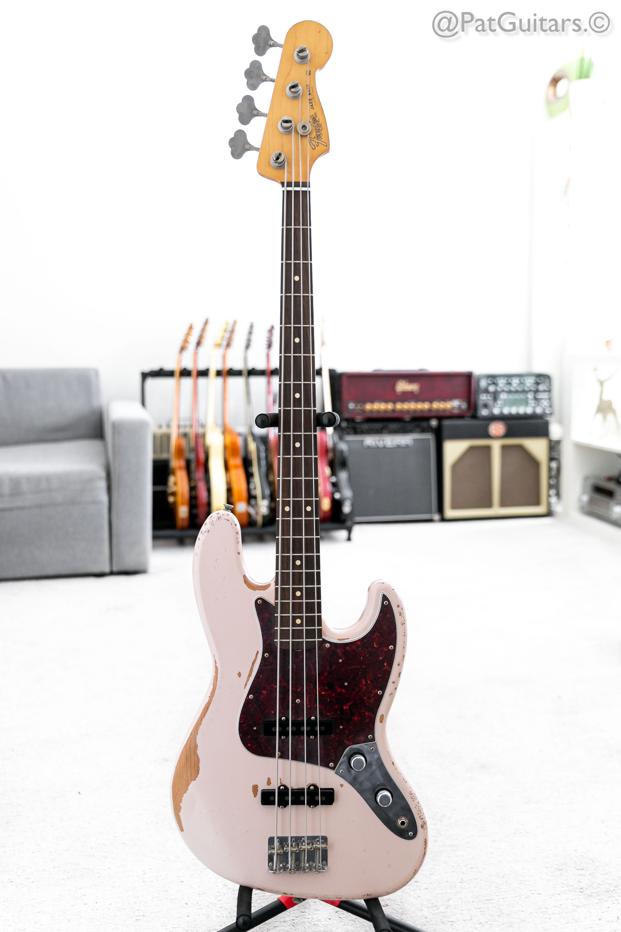 Fender Flea Signature Road Worn Jazz Bass In Shell Pink 2017 Bass For Sale