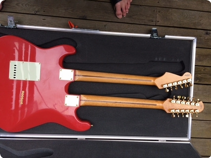 Johnson Dbl Neck Stratocaster 2007 Fiasta Red