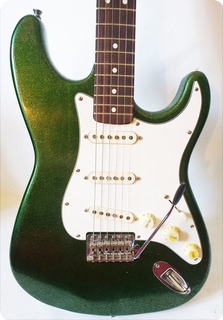Fender Stratocaster Mim   Us Pickup 2015 Green Sparkle