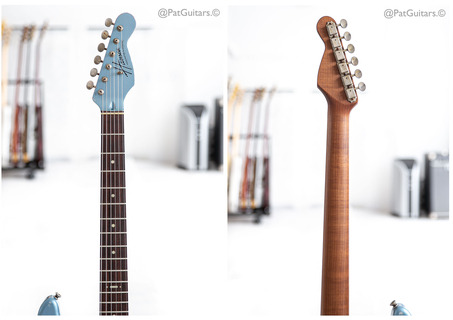 Hansen Guitars  S Style Roasted Custom Shop Hss Strat Ice Blue Metallic 7.4lbs 2023