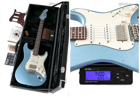 Hansen Guitars  S Style Roasted Custom Shop Hss Strat Ice Blue Metallic 7.4lbs 2023