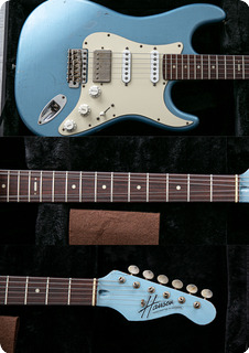Hansen Guitars  S Style Roasted Custom Shop Hss Strat Ice Blue Metallic 7.4lbs 2023