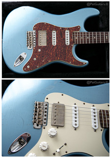 Hansen Guitars  S Style Roasted Custom Shop Hss Strat Ice Blue Metallic 7.4lbs 2023