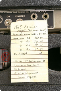 Fender Bassman Blackface 50 Watt Vintage Amp Head 110v 1965 Black