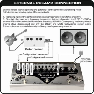 Taurus Amps Stomp Head 4.sl Classic Gain 2014 Silver + Black