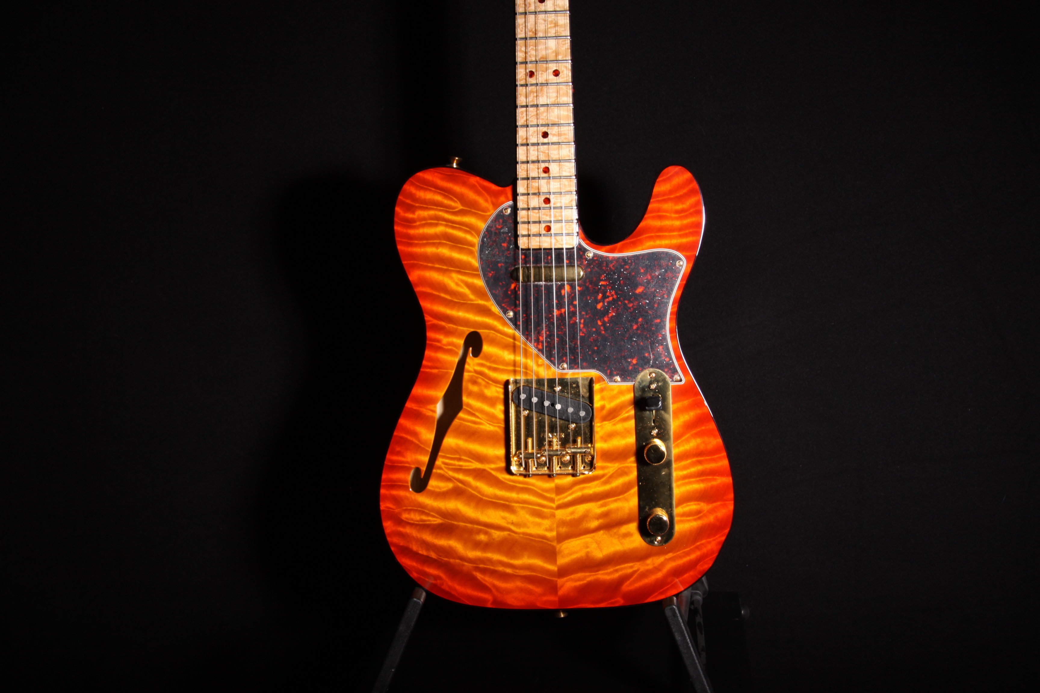 Fender Thinline Strat And Tele 1997 Flame Sunburst Maple Guitar For Sale 
