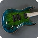 Valenti Guitars-Nebula Carved N112-Green Lantern Burst