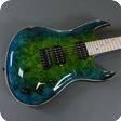 Valenti Guitars Nebula Carved N112 Green Lantern Burst
