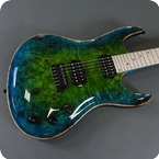 Valenti Guitars Nebula Carved N112 Green Lantern Burst