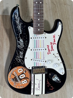 Fender Stratocaster Painted & Signed By Steve Miller 2009 Black 