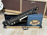 Supro By Valco-Airliner Lapsteel & Studio Model 5 Amp Set-1955-Black & White