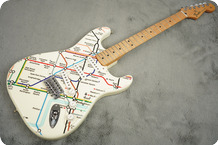 Fender-Stratocaster-2016-Olympic White, London Underground Tube Map