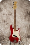 Fender-Precision Bass-See Thru Red