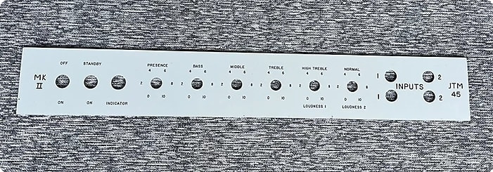 Marshall Reproduction Jtm45 Traffolite Front Panel For 1963 65 Amps 2024 White