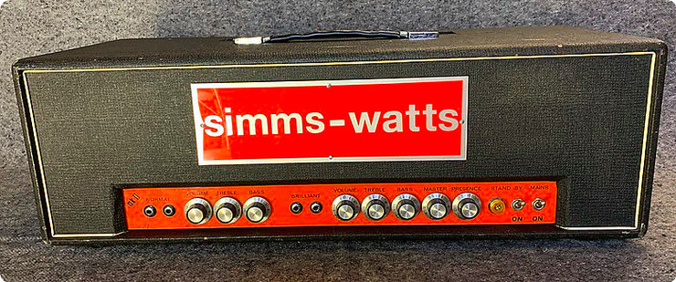 Simms Watts Amps Mk Ii , British , El34s , Mick Ronson , Arctic Monkeys 1970 Black
