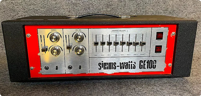 Simms Watts Amps Ge100, British Valve Amp, Mick Ronson, Arctic Monkeys 1970 Black