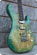 Bona-Superstrat-Nitro Blueburst Over Rusted Brass/gold Leaf