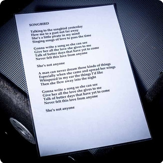 Oasis Songbird A3 Laminated Stage Lyrics