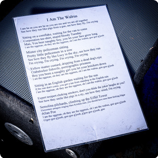 Oasis I Am The Walrus A3 Laminated Lyrics 2000s