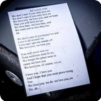 Oasis-We Love You A3 Laminated Lyrics