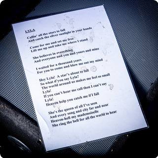 Oasis Lyla A3 Laminated Stage Lyrics 2000s