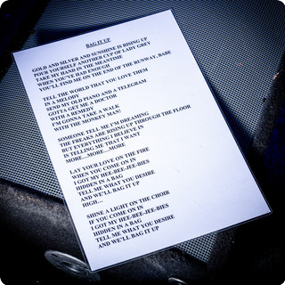 Oasis Bag It Up A3 Laminated Lyrics 2000s