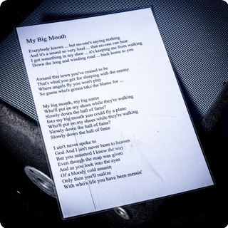 Oasis My Big Mouth A3 Laminated Lyrics 2000s