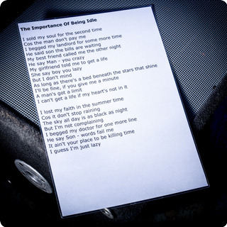 Oasis The Importance Of Being Idle A3 Laminated Lyrics 2000s