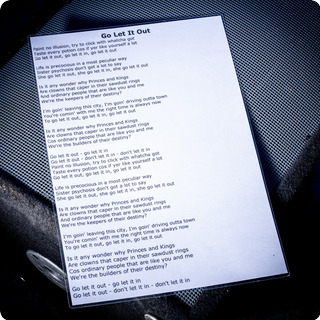 Oasis Go Let It Out A3 Laminated Lyrics 2000s