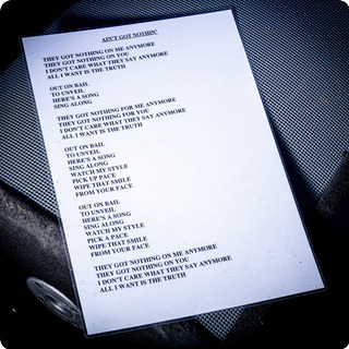 Oasis Ain't Got Nothin' A3 Laminated Lyrics 2000s