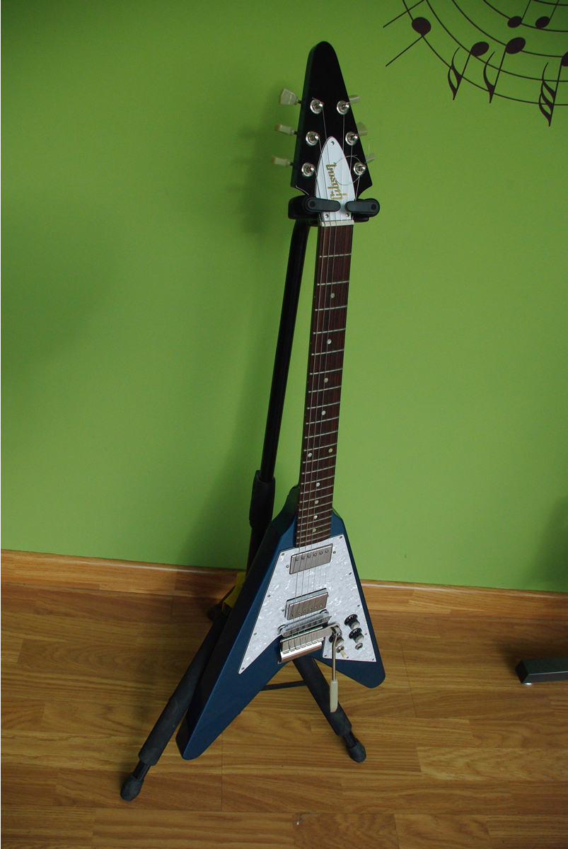 Gibson Flying V '67 Reissue (mod) 2000's Metallic Blue Guitar For 