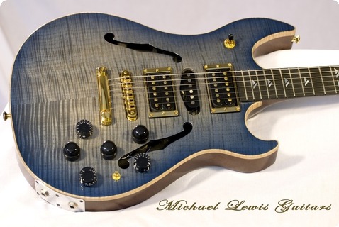 Michael Lewis Guitars Pro 35 Blue Flame Top/natural Back