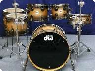 Dw DW Collectors Maple Exotic Shellset 2012 Candy Black Burst Over Heartwood Curly