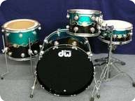 Dw DW Collectors Graphiys Drumset 2012 Course Tribal Band Over Pearlescent Aqua And Black High Gloss