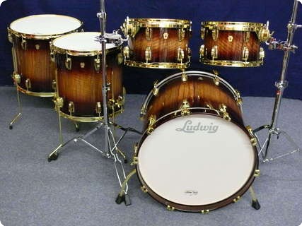 Ludwig Legacy Exotic Drumset 2012 Mahogany Burst Over Black Limba