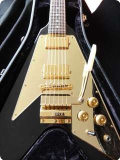 Gibson Lenny Kravitz Flying V Custom Shop 1 Of 125 Black / Gold