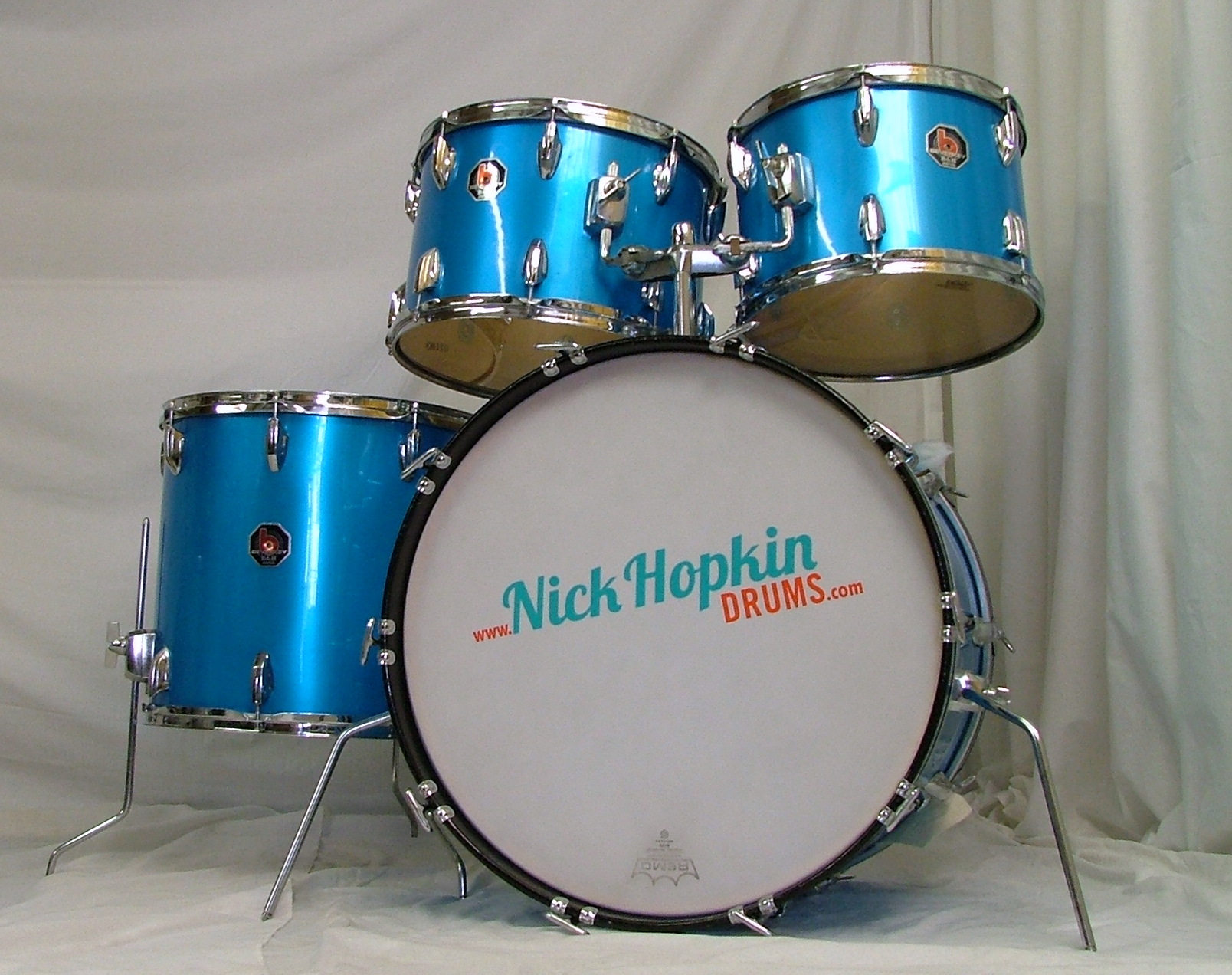 Beverley 8001 1970's Electric Blue Drum For Sale Nick Hopkin Drums