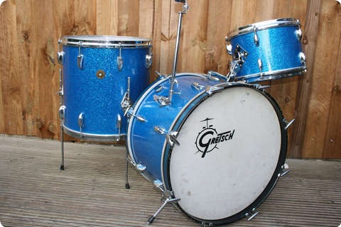 Gretsch Roundbadge 20, 12, 16 & Snare Original Blue Sparkle