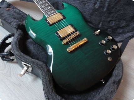 Gibson Sg Supreme Flametop Emerald Green