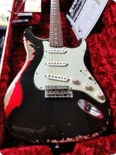Fender Stratocaster 1962 Heavy Relic Ltd Custom Shop!  2012 Black Over Candy Apple Red 
