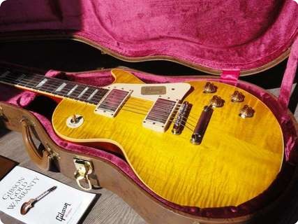 Gibson Les Paul 1958 Vos Custom Shop 2013 20th Anniversary Specs! Flametop 2013 Lemonburst