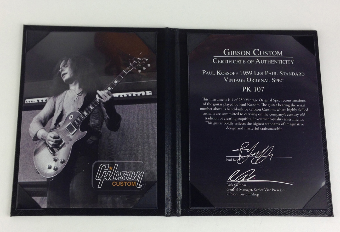 Gibson Paul Kossoff Les Paul VOS 2012 Honeyburst Guitar For Sale ...