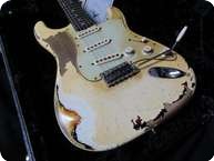 Fender Stratocaster Masterbuilt John Cruz Ultimate Relic 2012 Olympic White Over Sunburst